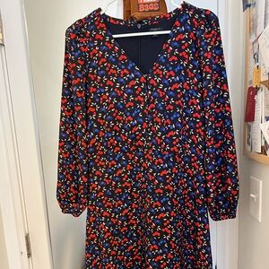 Ann Taylor petite Cherry Flare Midi Dress